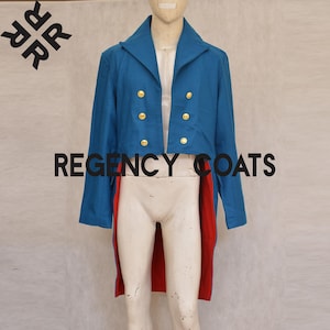 Blue Wool Regency Tailcoat: 19th Century Theater Clothing