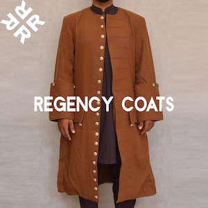Handmade Brown Wool Frock Coat: 18th Century Pirate Jacket