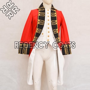Handmade Red Wool British Royal Officer Jacket - Revolutionary War Coat