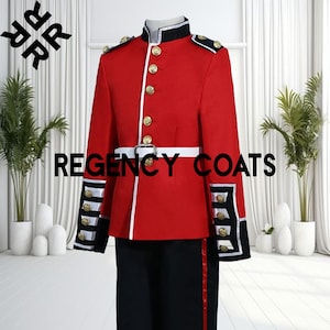 Britische königliche Gardeuniform, Cold Stream Gardeuniform, Grenadier-Soldatenjacke, Historisches königliches Gardekostüm, rote britische Wolljacke