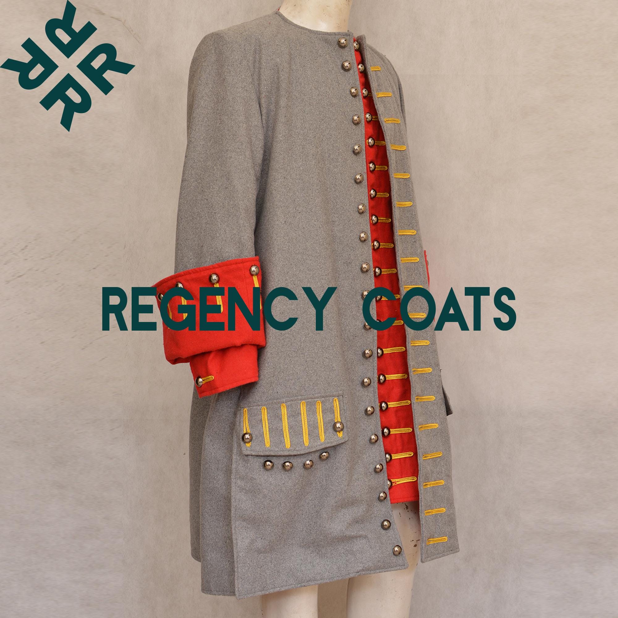 Handmade Grey Wool Frock Coat: 18th Century Pirate Jacket - Etsy