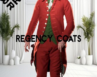 Red Wool Frock Coat: Handmade 18th Century Military Style
