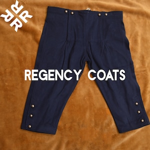 Handmade Historical Breeches, Napoleon Uniform Breeches, Revolutionary War Uniform Breeches, Men&#39;s Navy Blue Wool Breeches