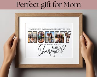 Collage de fotos personalizado para mamá - Plantilla de Canva (Descarga digital)