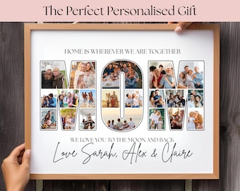Plantilla de collage de fotos de mamá en Canva / Impresión digital personalizada / Regalo personalizado para niños / Arte mural editable / Descarga instantánea