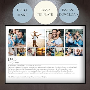 Father’s Day Custom Collage Canva Template | Superhero Dad Print | Personalised Wall Art for Dad | Instant Download | 7 sizes | Customise