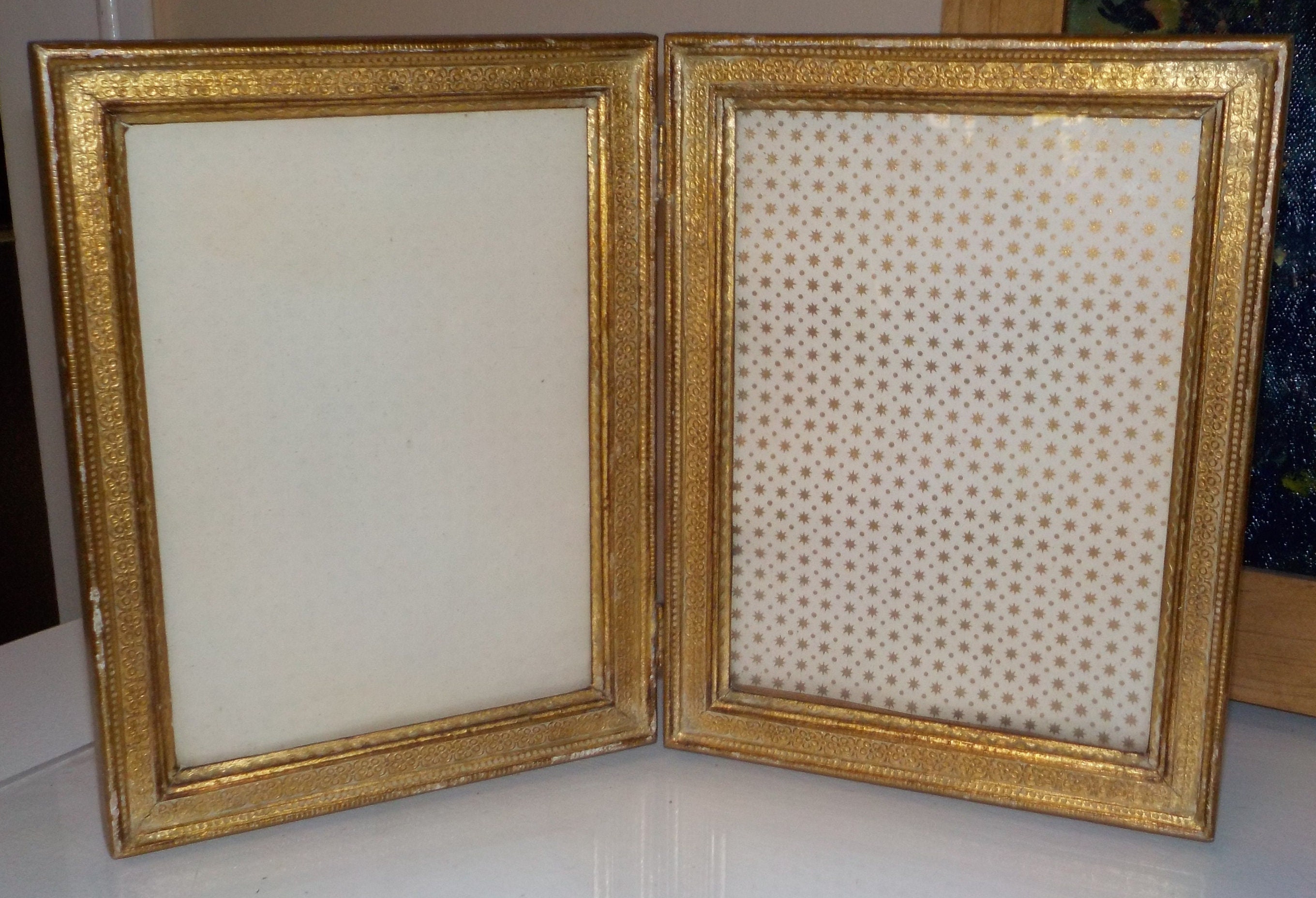 Malden Gold Floating Glass Tabletop Picture Frame 6x8/4x6