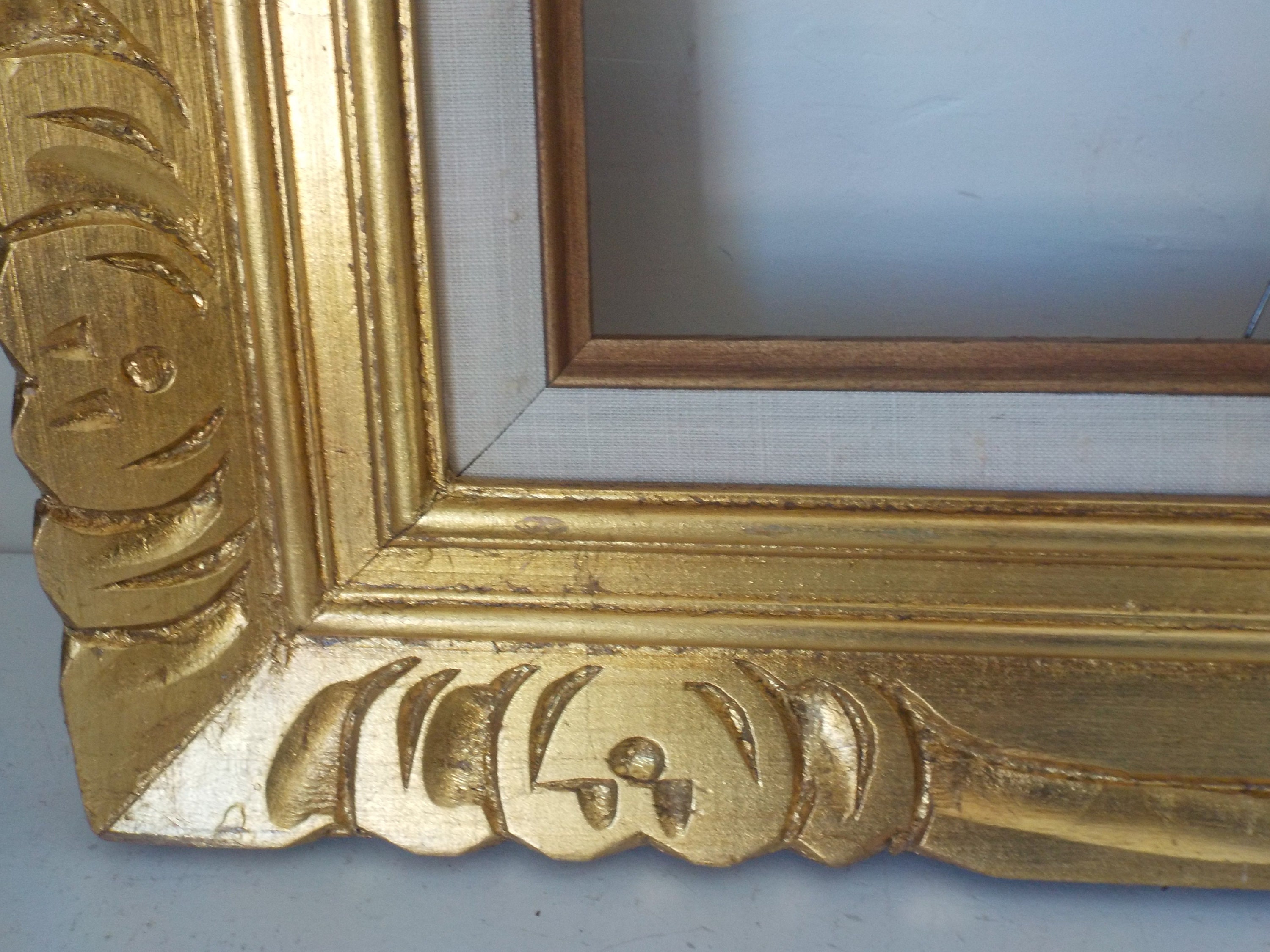 Vintage MEXICAN Gilt Luminous GOLD Chunky Carved Wood FRAME Vintage MEXICAN Gilt Luminous GOLD Chunky Carved Wood FRAME