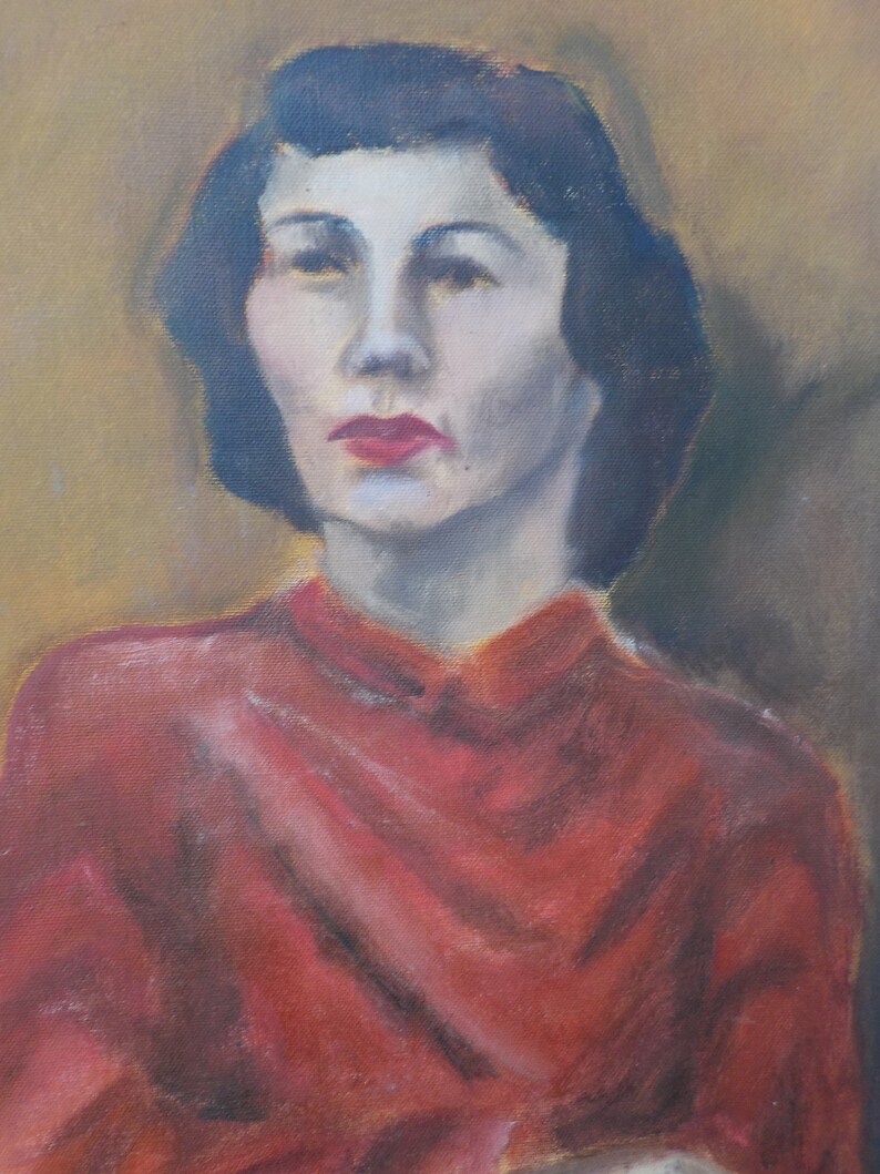 Vintage Modern OUTSIDER Art Couple Man & WOMAN W/ Teapot Oil Etsy