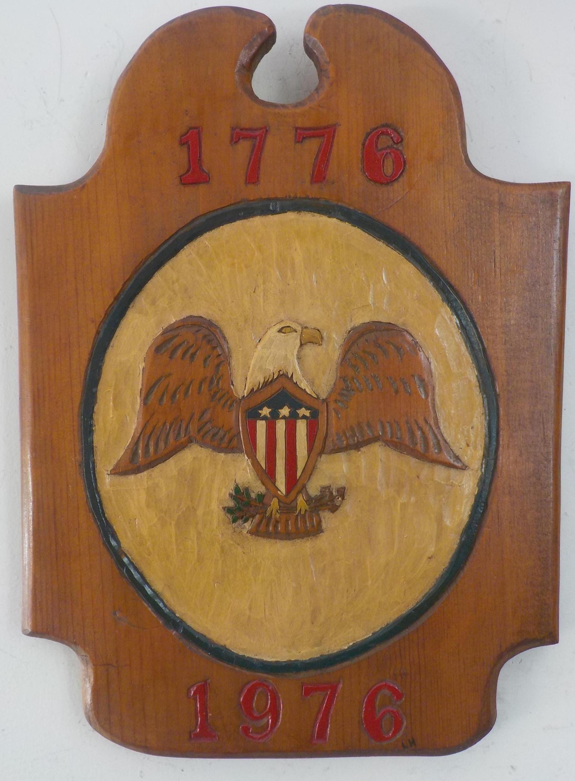 Vintage Bicentennial American EAGLE, Hand-carved Painted, 1776
