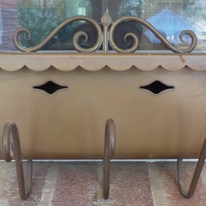 Vintage BRONZE or Copper Metal Mounted, RARE MAILBOX , Paper Holder, 8 x 11 1/8 in. , c. 1940-50s