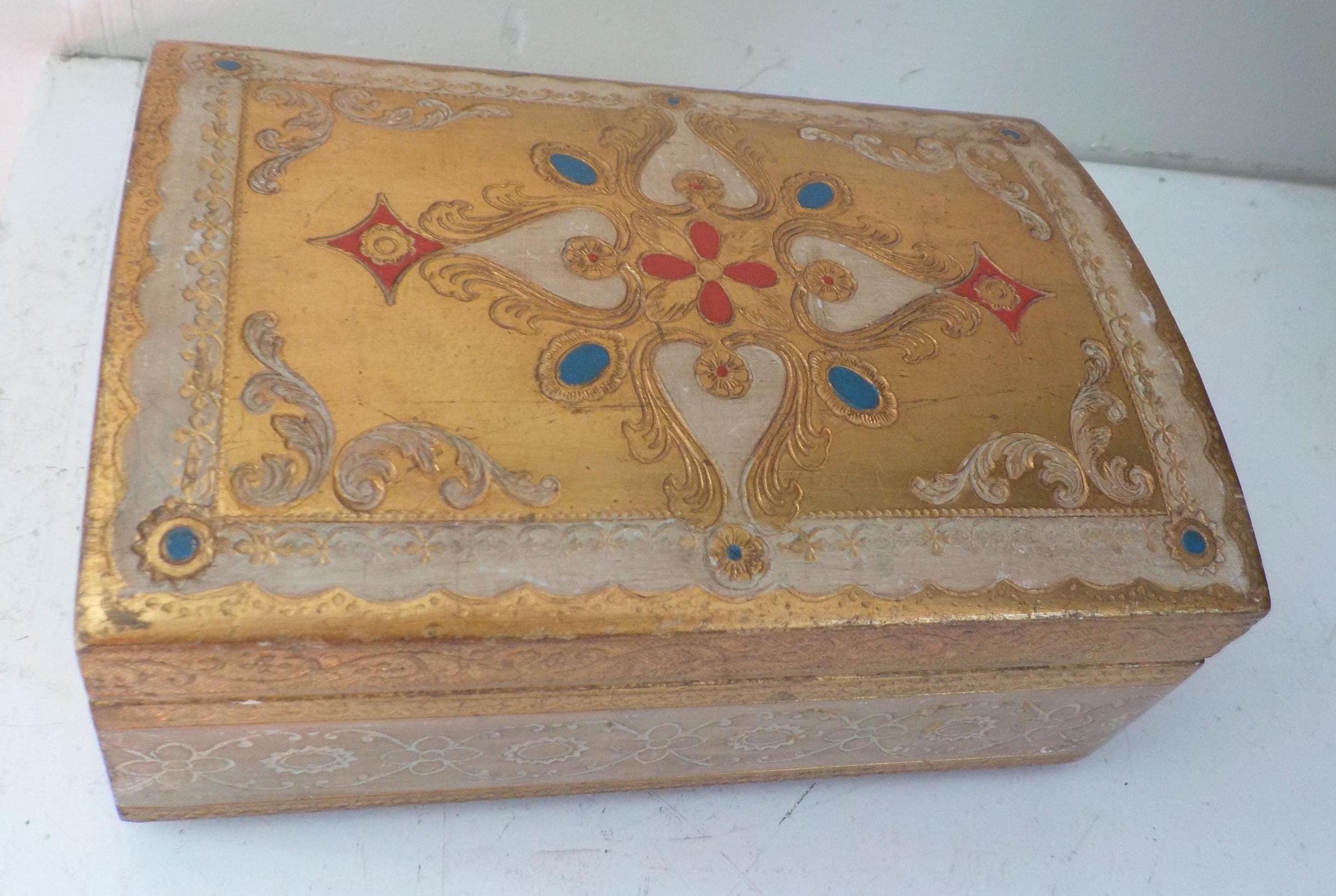 Vintage Florentina Florentine Gold & Beige, Small Trinket Jewelry…