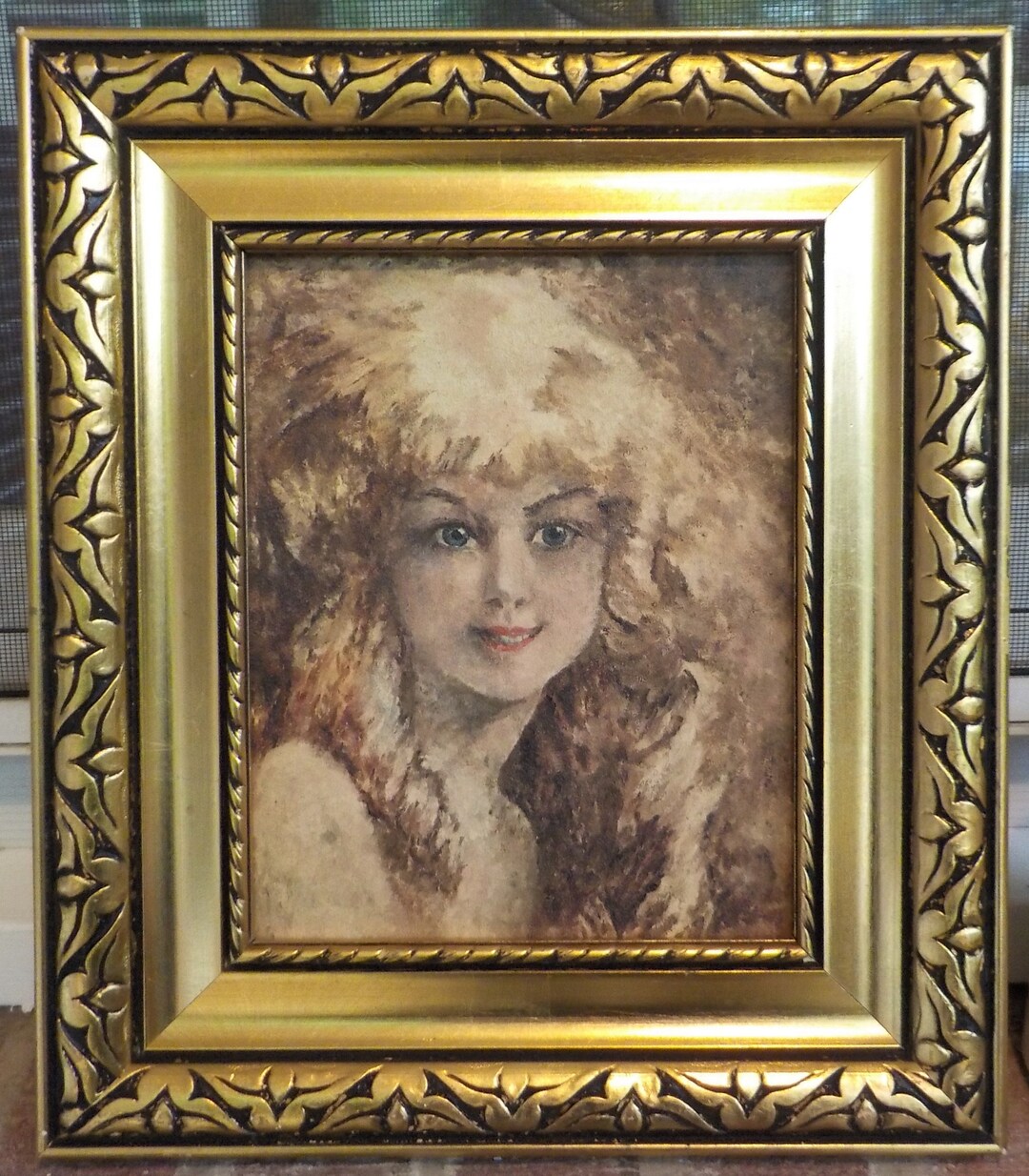 Antique EDWARDIAN Art Deco Young GIRL Small Oil PORTRAIT - Etsy