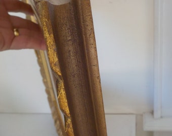 Vintage MEXICAN Gilt Luminous GOLD Chunky Carved Wood FRAME
