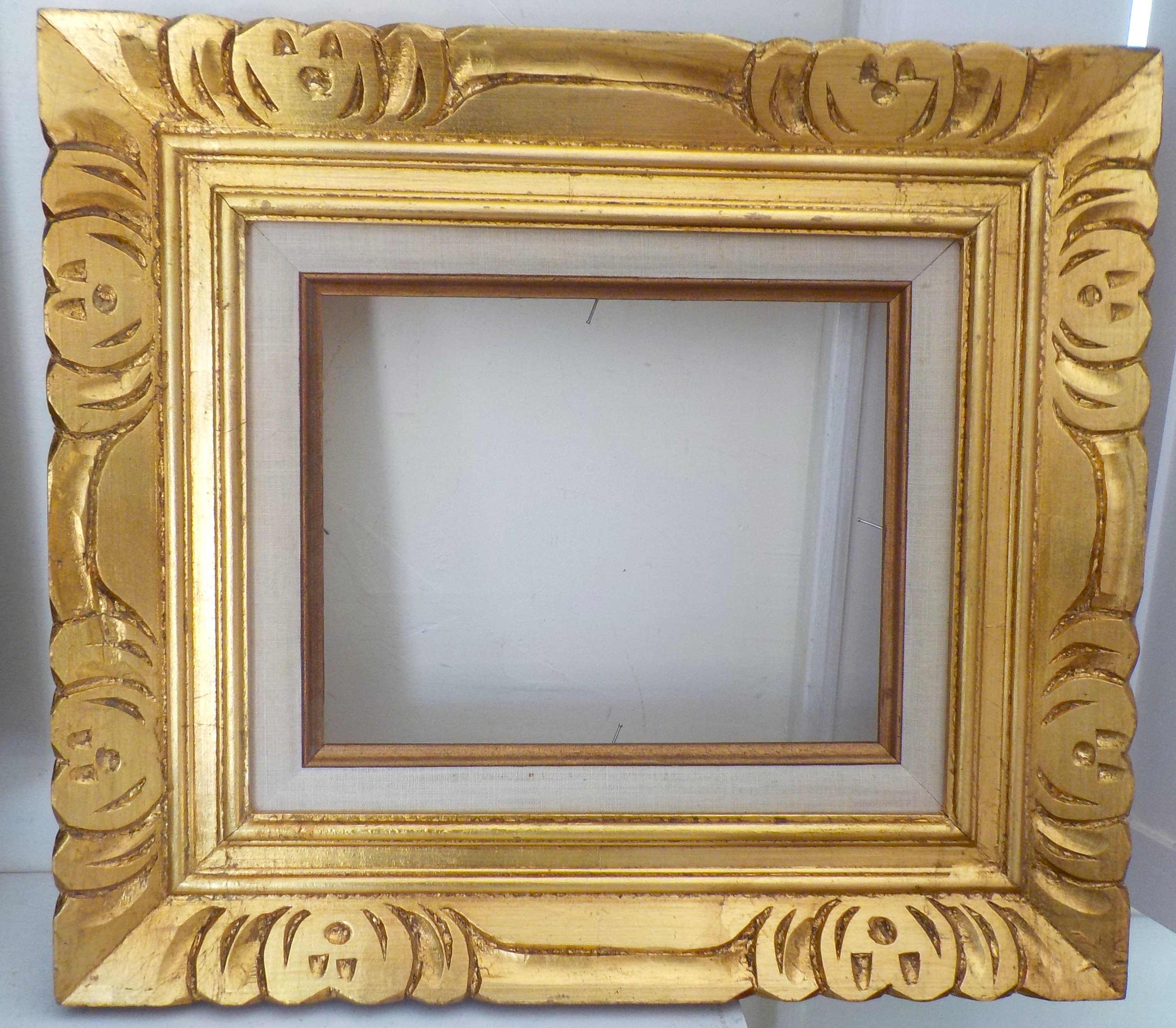 Vintage MEXICAN Gilt Luminous GOLD Chunky Carved Wood FRAME Vintage MEXICAN Gilt Luminous GOLD Chunky Carved Wood FRAME