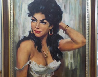 Midcentury Beautiful Italian, Spanish GYPSY Woman , LOLNKA Large PRINT,  Framed by H. Walter, C1960s , 24 1/2 X 28 1/4 In. - Etsy Canada