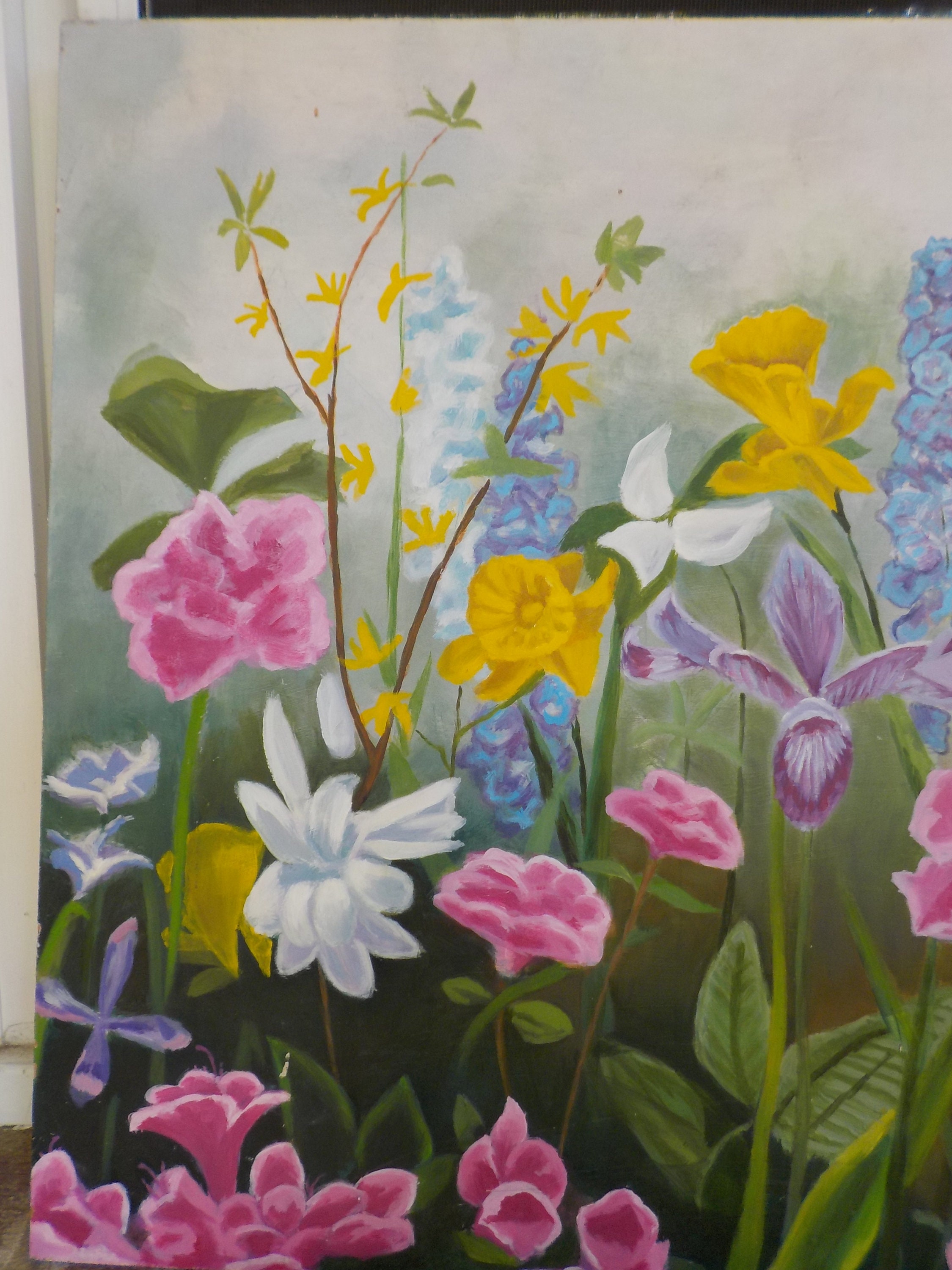 Vintage COTTAGE GARDEN Blumen Buttercups Delphiniums - Etsy.de