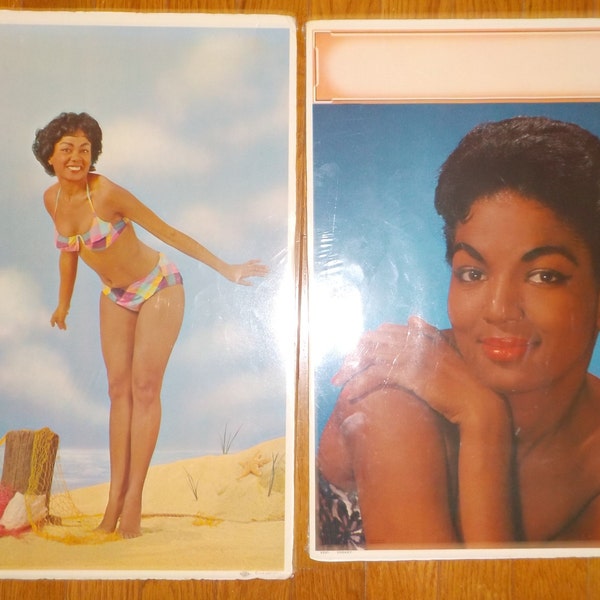 Midcentury, Beautiful BLACK WOMEN , Glam & Bikini Clad, Color Photo POSTERS Prints c1958