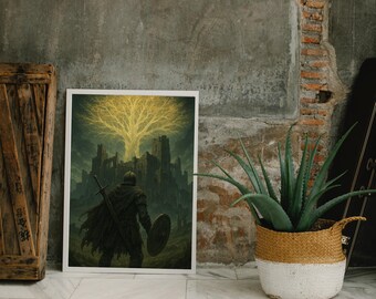 Elden Ring Art Print | Dark Fantasy Gamer Decor (Digital Download)