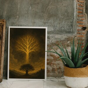 Elden Ring inspirierte Wandkunst | Dark Fantasy Poster Bündel | Kriegerin, Baum der Gnade, Burgruine | Digitaler Download Gamer Dekor