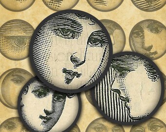 Victorian Women closeup of faces from antique fashion plates-- 1" rounds digital collage sheet--Instant Download