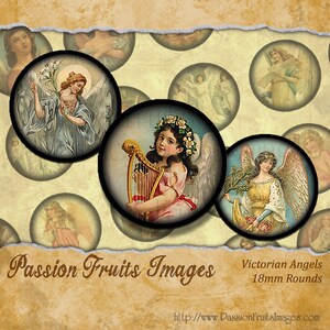 Victorian Angels 18mm round Digital Collage Sheet