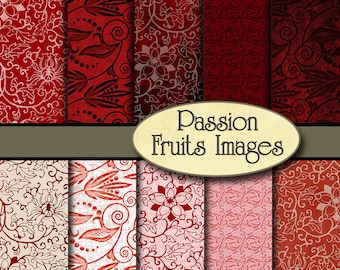 Red and Pink Lace Digital Paper Pack-Bloody Roses--Instant Download