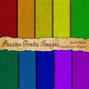 Classroom Bright Construction Paper-- ten sheet digital paper pack-- Instant Download