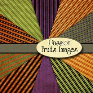 Halloween Pinstripes- 10 piece digital paper pack--Instant Download