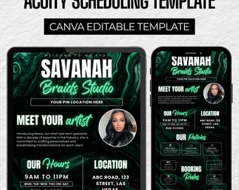 Acuity Scheduling Template Hair Minimalist Website Hairstylist Booking Site Hair Stylist Templates Canva Aesthetic Green Acuity Template DIY