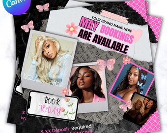 May Bookings Flyer: Beauty Salon Template (Digital Download)