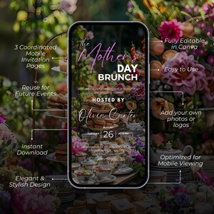 Mother's Day Picnic Invitation,Digital Mother's Day Brunch invite,Editable Invite,Whimsical Picnic Invite,Text Invitation,Mothers Day Flyer