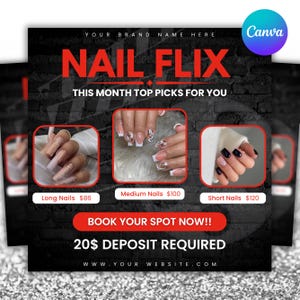 Nail Flyer DIY, Nail Tech Flyer, Nail Special Deal Flyer, Nail Flyer Bookings, Nail Tech Booking Flyer, DIY Nail Deal Booking Flyer