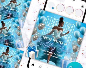 Leo Birthday Party Flyer, Birthday Szn Flyer, Leo Invitation Flyer, Leo Birthday Event, Social Media Flyer, Premade Flyer Template