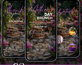 Floral Mother's Day Brunch Invitation: Editable Picnic Flyer (Digital)