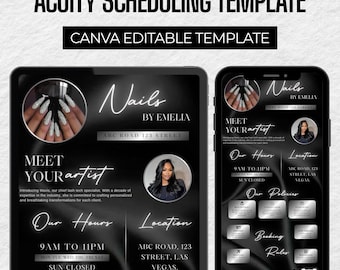 Nail Tech Acuity Scheduling Template Acuity Website Template Nail Acuity Booking Site Canva Editable Nail Acuity Template