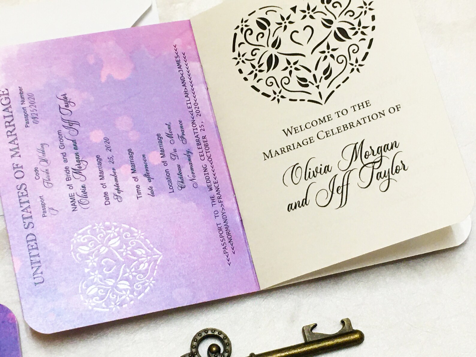 Passport to Love Wedding Invitation-watercolor Wedding Invitation ...