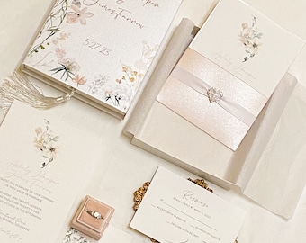 Ashley & James  Boxed Wedding Invitation, Couture Wedding Invitation, Elegant Wedding Invitation, Luxury wedding Invite