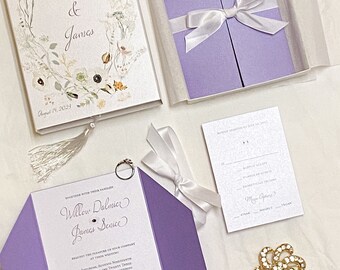 Willow & James Boxed Wedding Invitation, Couture Wedding Invitation, Elegant Wedding Invitation, Luxury wedding Invite