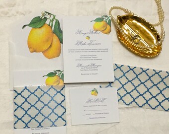 Mediterranean Wedding Invitation - Lemon Wedding Invitation - Wedding - Amy Wedding Invitation - Wedding Invitation Suite