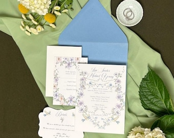 Floral Wedding Invitation – Custom Lavender Wedding Suite