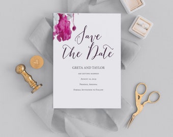 Save The Date - Greta Wedding Invitation Set - Floral Save The Date Card Cards - Wedding Save The Date Cards - AD-GRE100214