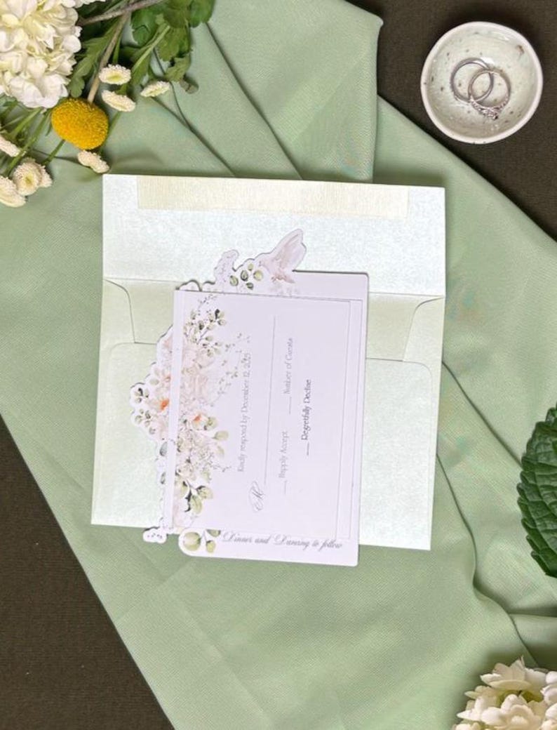 invitation set up with coordinating envelope