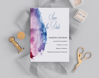 Save The Date - Martha Wedding Invitation Set - Floral Save The Date Card Cards - Wedding Save The Date Cards - AD-MAR100221