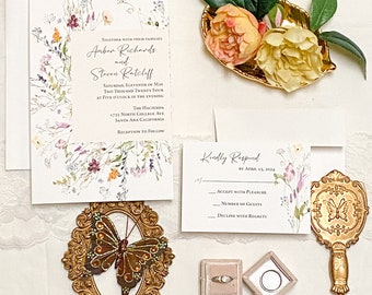 Wildflower Wedding Invitation Suite – Double Thick A9