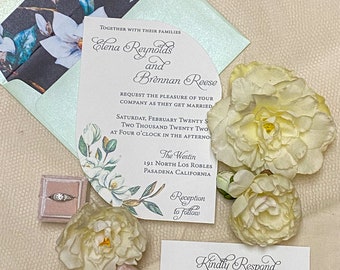 Arch Wedding Invitation – Magnolia, Modern Half-Arch