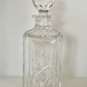 Vintage Atlantis Lead Crystal 10” Decanter With Stopper Signed