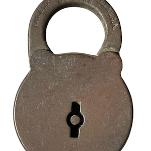 Vintage Eagle Lock Company Brass Padlock Terryville Ct USA Six Levers No Key