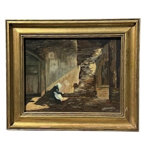 Late 19th Century Framed Oil On Board Painting Still Life Interior Study Signed