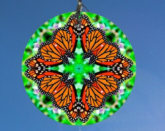 Monarch Butterfly Suncatcher, Crystal Sun Catcher Mobile, Light Catcher, Window Hanging Prism, Rainbow Maker, Butterfly Ornament D